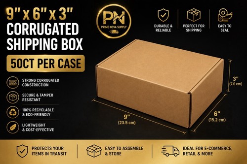 50ct 9x6x3 tape free - 9x6x3,