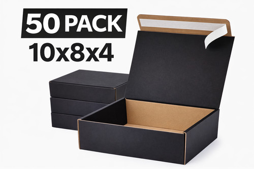 Black shipping boxes 10x8x4 - black,