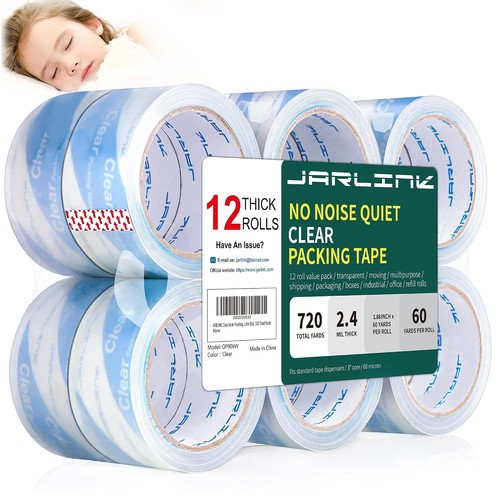 Quiet packing tape rolls - tape, 12