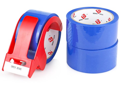 Blue packing tape dispenser - blue, tape,